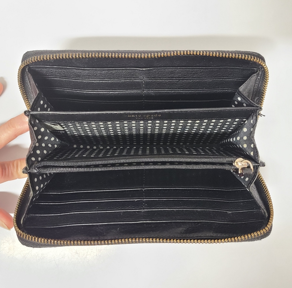 Kate Spade Thompson Street NEDA Zip Around Wallet in Black Spade Canvas Print - Picture 8 of 16
